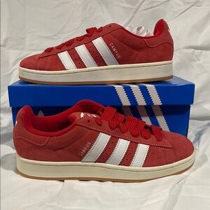Adidas Red and White Sneakers Classic Design